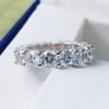 Wong Rain Classic 100% 925 Silver Round Cut High Carbon Diamonds Gemstone Engagement Couple Rings Band Fine Jewelry