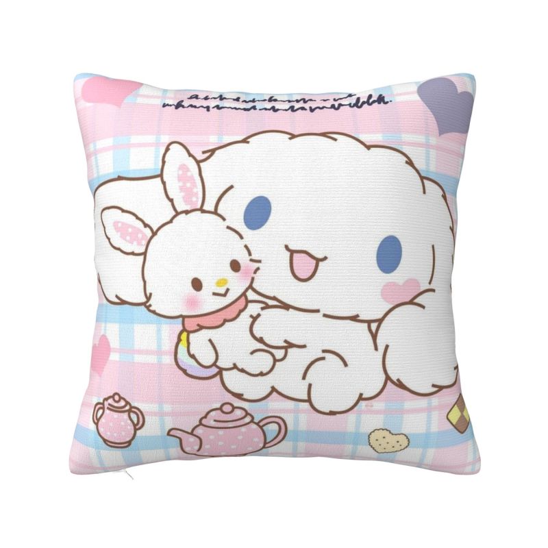 Custom Cinnamoroll Sanrio Cartoon Cushion Cover 45x45cm Yugui Dog Xina Cinnamon Dog Velvet Luxury Pillow for Car Sofa