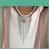 Chic Baroque Inspired Heart Pendant Necklace With Drop Tassel For Womens Fashion Accessory