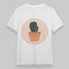 Women's Plus Size Comfortable Classic T-Shirt Cactus Potted Plant Graphic Tee