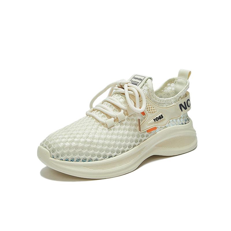 Fashion 2024 Autumn Women's Breathable Casual Vulcanized Shoes Mesh Flat Bottom Gym Comfortable Breathable Thick Sole Light Sports Shoes