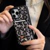 Luxury Rhinestone Phone Case For iPhone17Air 13 14 15 16 Pro Max Glitter Crystalline For Magsafe Card Holder Shockproof Protect Leopard Cover