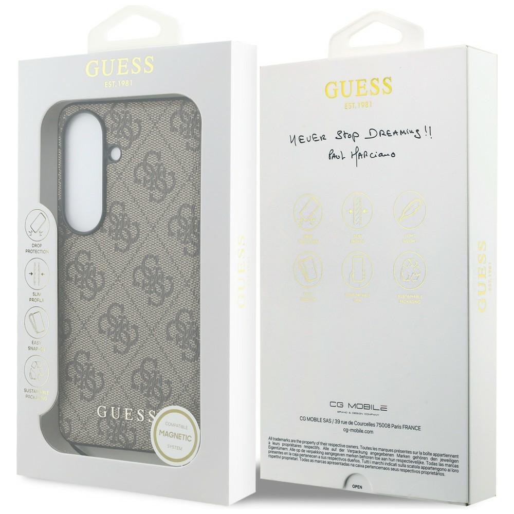 Guess 4G Classic Logo Charm MagSafe Case for Samsung Galaxy S26 Brown