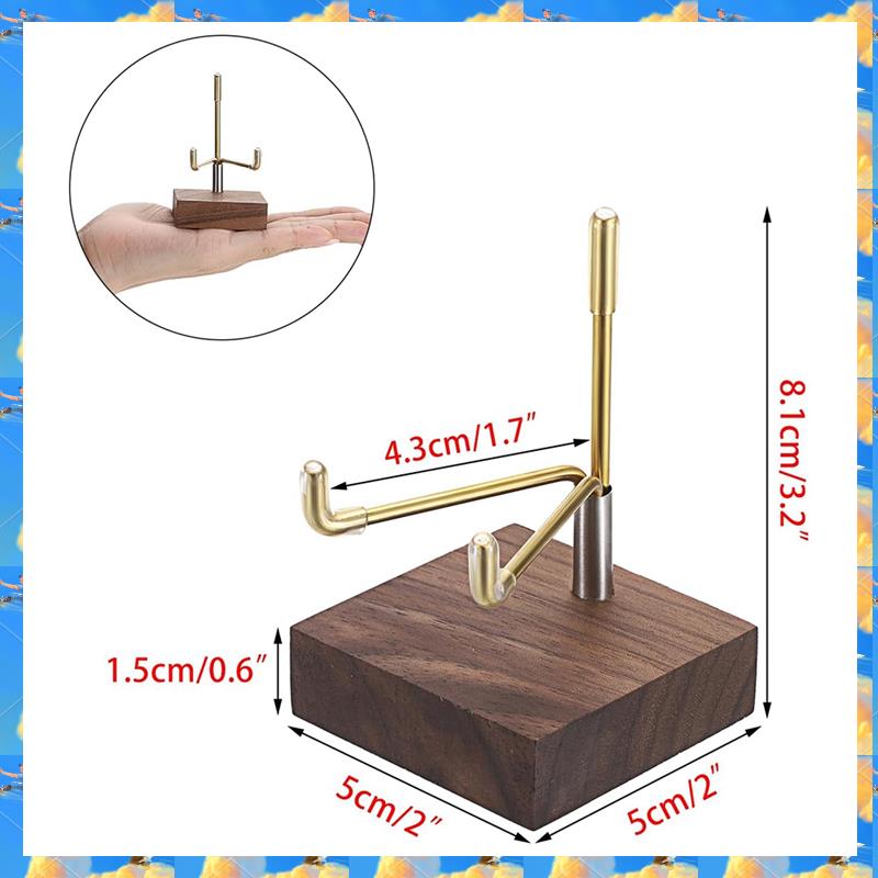 FTS 2Pcs Small Display Stand Adjustable Metal Arms And Wooden Base -Decorative Plates Display Stand Easel Holder For Crystal