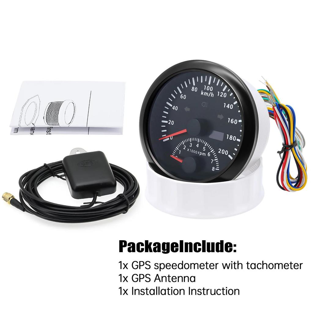 HD 200KM/H 120KM/H Universal 2 in 1 85mm Digital Car GPS Speedometer With Tachometer 0-8000RPM Tacho Sensor for Marine Boat Car Speedometers 1
