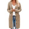 Maglione lavorato a maglia autunno e inverno maglione lungo da donna a trecce nuovo cardigan con bottoni tendenza