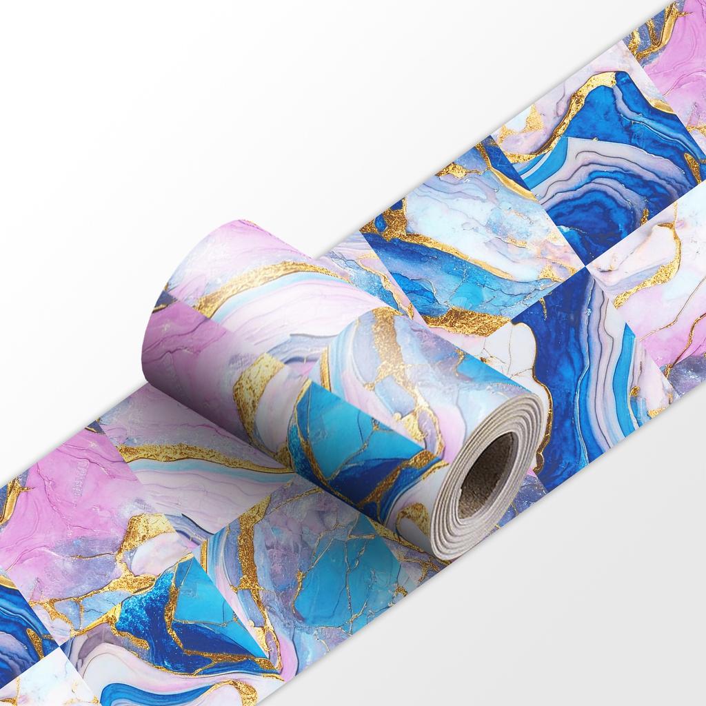 Luxury Marble Skirting Corner Wall Sticker Bathroom Office Glass Waist Line Home Decor Waterproof Floor Waveguide Art Wallpaper