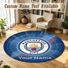 Round Rug Custom NameManchester City Pattern Non Slip Carpet Home Floor Decor