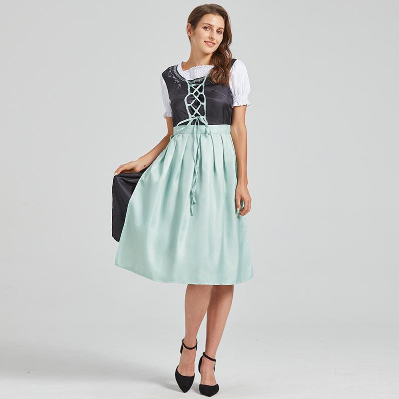 

Manyishang Bavarian Women s Oktoberfest Dungaree Costume Set Medium зелёный/чёрный