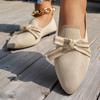 New Women Flats Shoe Knitted Slip Breathable Comfortable Solid Color Shoes Casual Pointed Toe Walking Loafers Sneakers