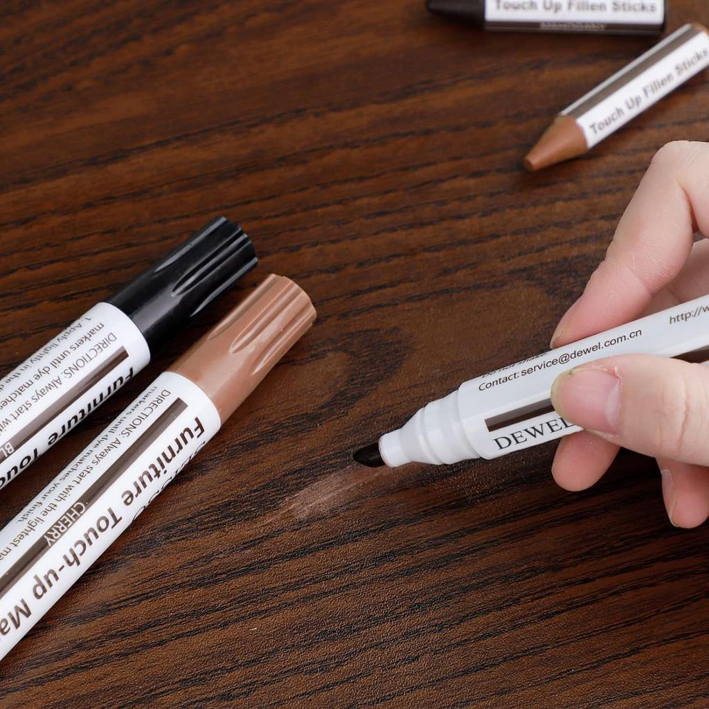 DEWEL Holzkratzer Reparatur Möbelreparatur Möbelreparatur Bodenreparatur Stifte und Reparatur für Tür Möbel Kaschierung und Beinhaltet Kernset für