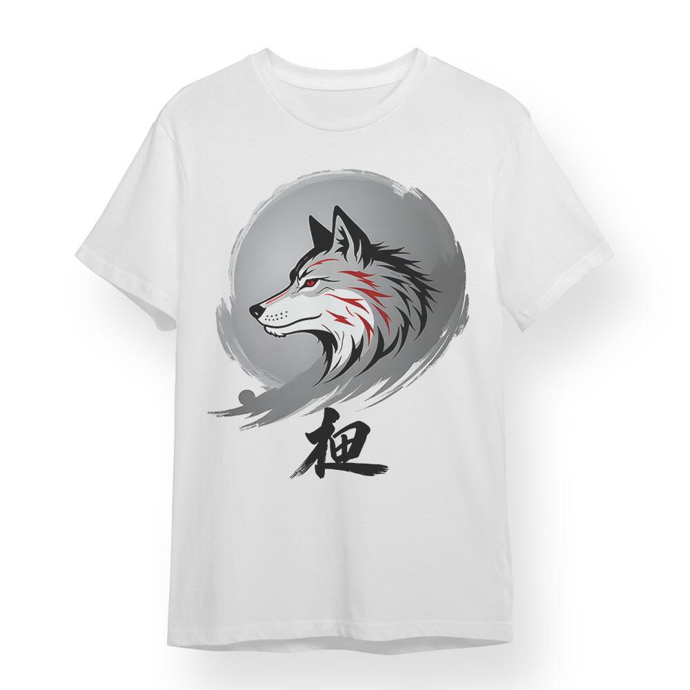 

Men s T-shirt With Ink wash wolf head Graphic Unisex 100% Cotton Plus Size Tee XL