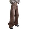Attention Moment Women's High-Waisted Coffee Brown Wide-Leg Jeans