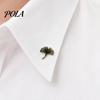 Women Lapel Pin Men Suit Pin, Feather Apricot Leaf Design Brooch Scarf Fixing Zinc Alloy for Shirt Collar Coat Cardigan