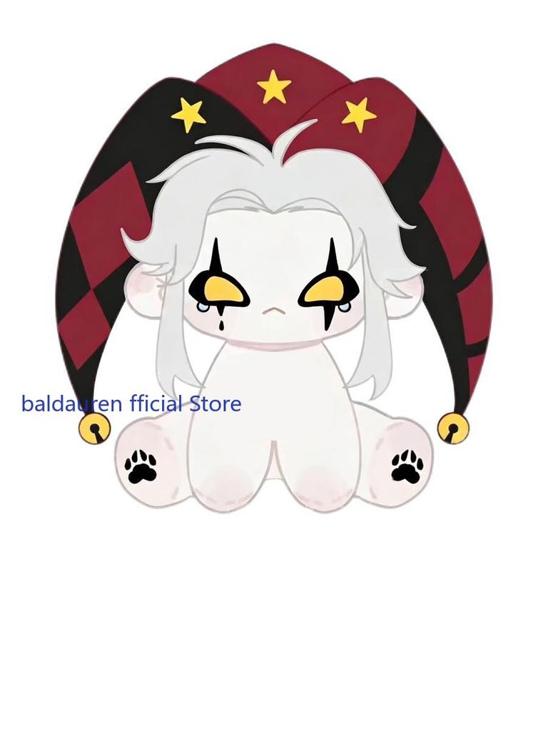 Anime Der verrückte Zirkus Pierrot Langohren Hut 20cm Sitzende Haltung Figuren Kissen Weicher Körper Maskottchen Plüschtiere Kissen Sofakissen