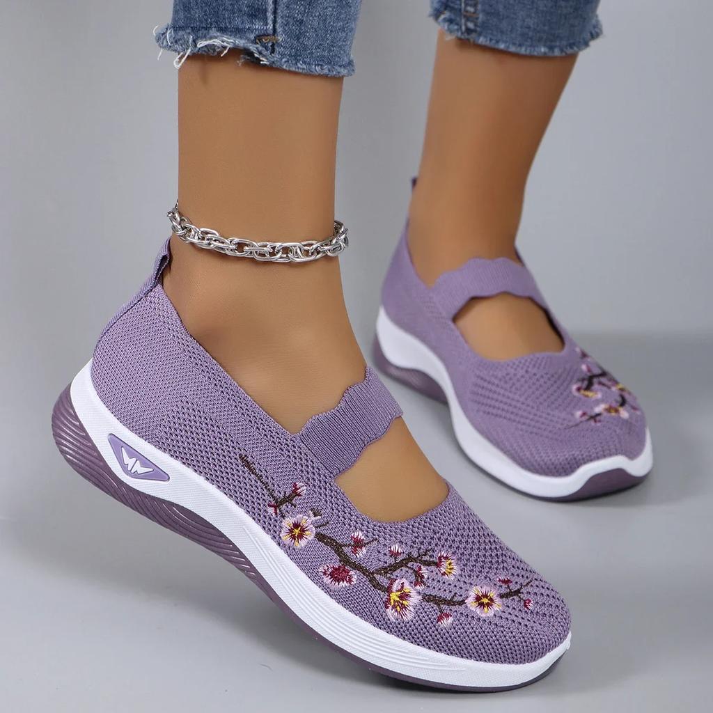 2026 Women's Spring Breathable Mesh Flat Shoes Casual Sport Mom Shoes Comfortable Slip-On Shoes zapatillas de mujer