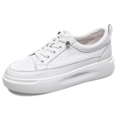Spring Summer Shoes Women Platform White Flats Genuine Leather Sneakers Light Casual Shoes New Outdoor Walking Shoes