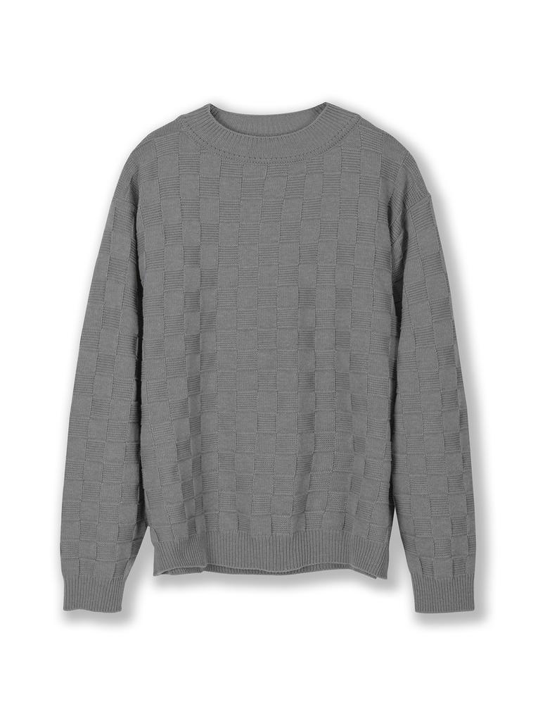 JUAN HOMME Squared Weaving Knit (Grey)