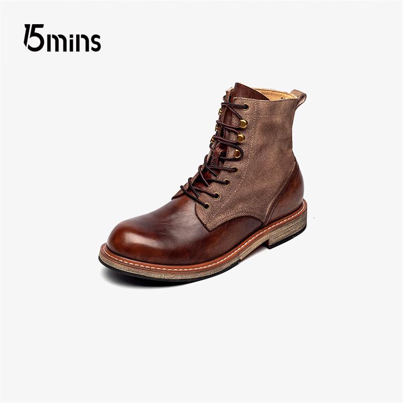 15MINS Men's Vintage Martin Work Boots E1302