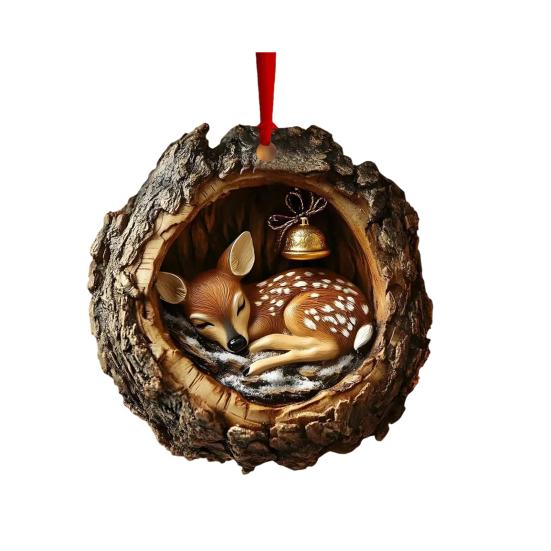 Forest Animal Acorn Ornaments Christmas Tree Decorations 2026 Acrylic Woodland Creature Hanging Ornaments for Home Decor Rustic Gifts