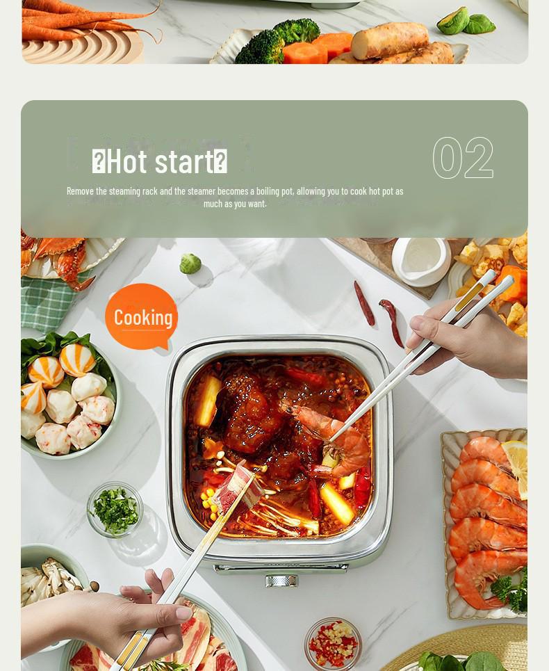 Supor ZN23FK930 Stainless Steel Three-Layer Electric Steamer with Visible Grid and Large Capacity.