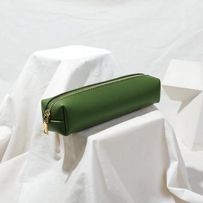 Korean Style Retro Unisex PU Leather Pencil Case for Students