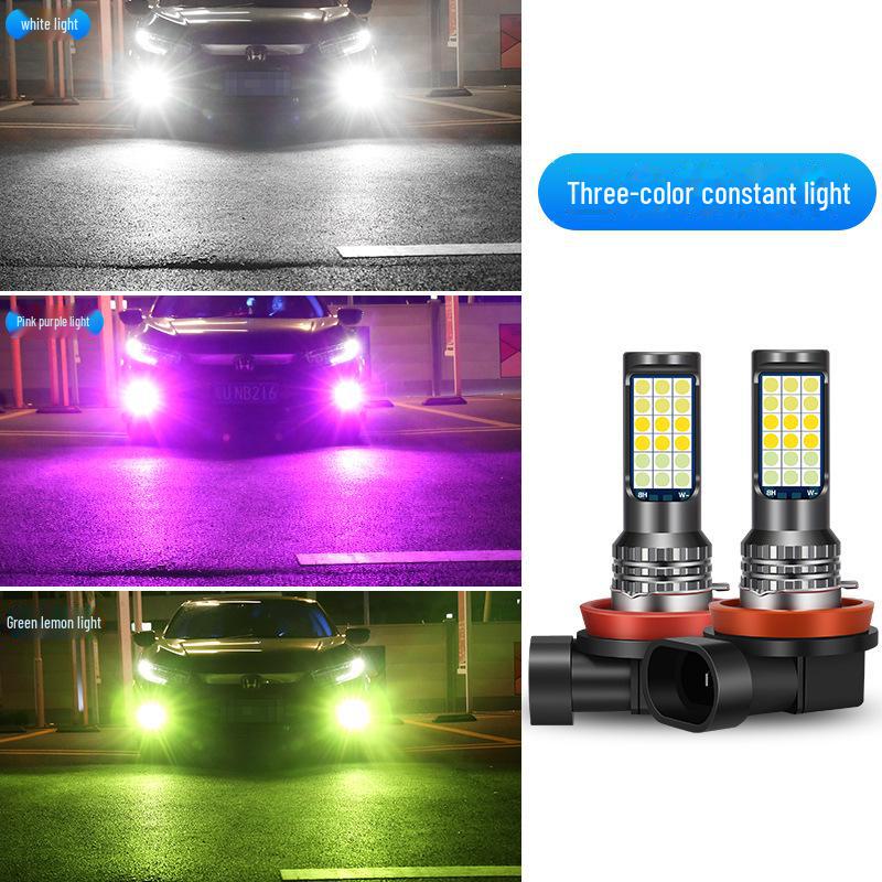 

Універсальні автомобільні світлодіодні триколірні передні протитуманні фари H3 H7 9005 9006 H11 - Легка установка, не потребує модифікацій H11 three-color constant