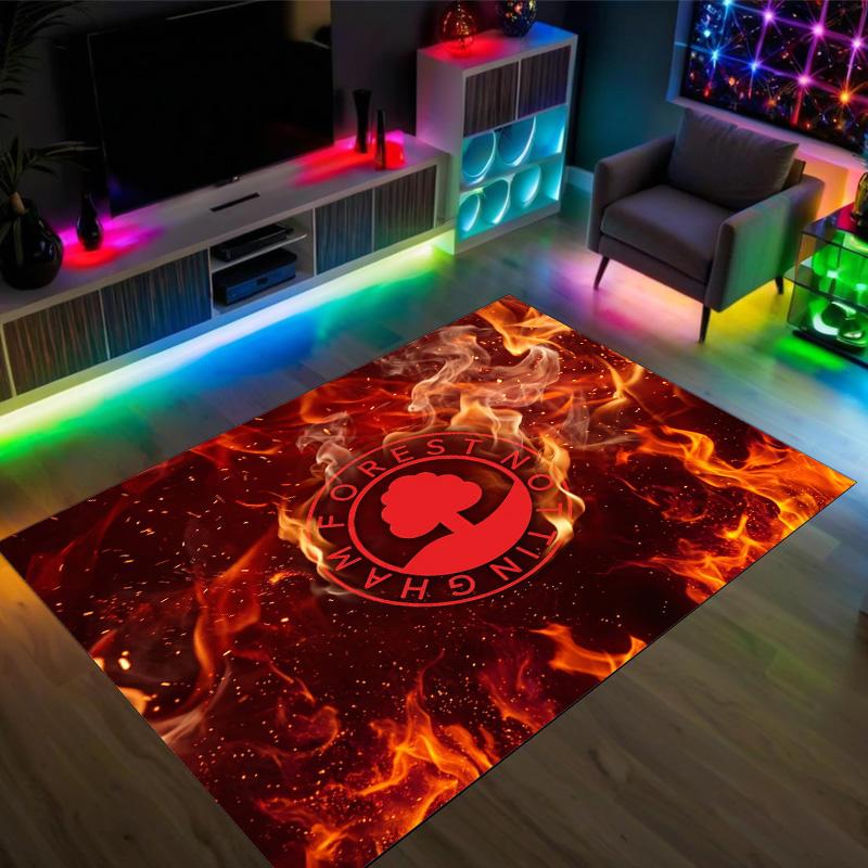 Nottingham Forest Football Design Crystal Velvet Carpet Cozy Non?Slip Printed Rug For Bedroom Living Room Entrance