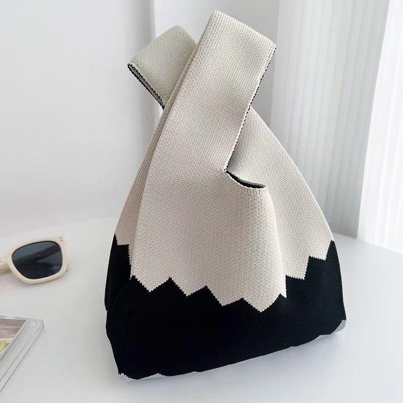 Trendy Women's Knitted Wool Bucket Bag - Versatile Japanese Korean Style Tote
