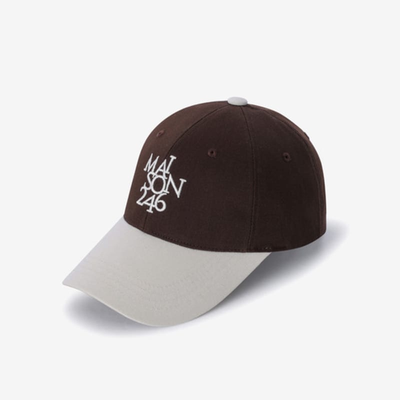 MAISON246 SIGNATURE OVERFIT BALLCAP Unisex Long Brim Ball Cap Overfit Baseball Cap MIX BROWN