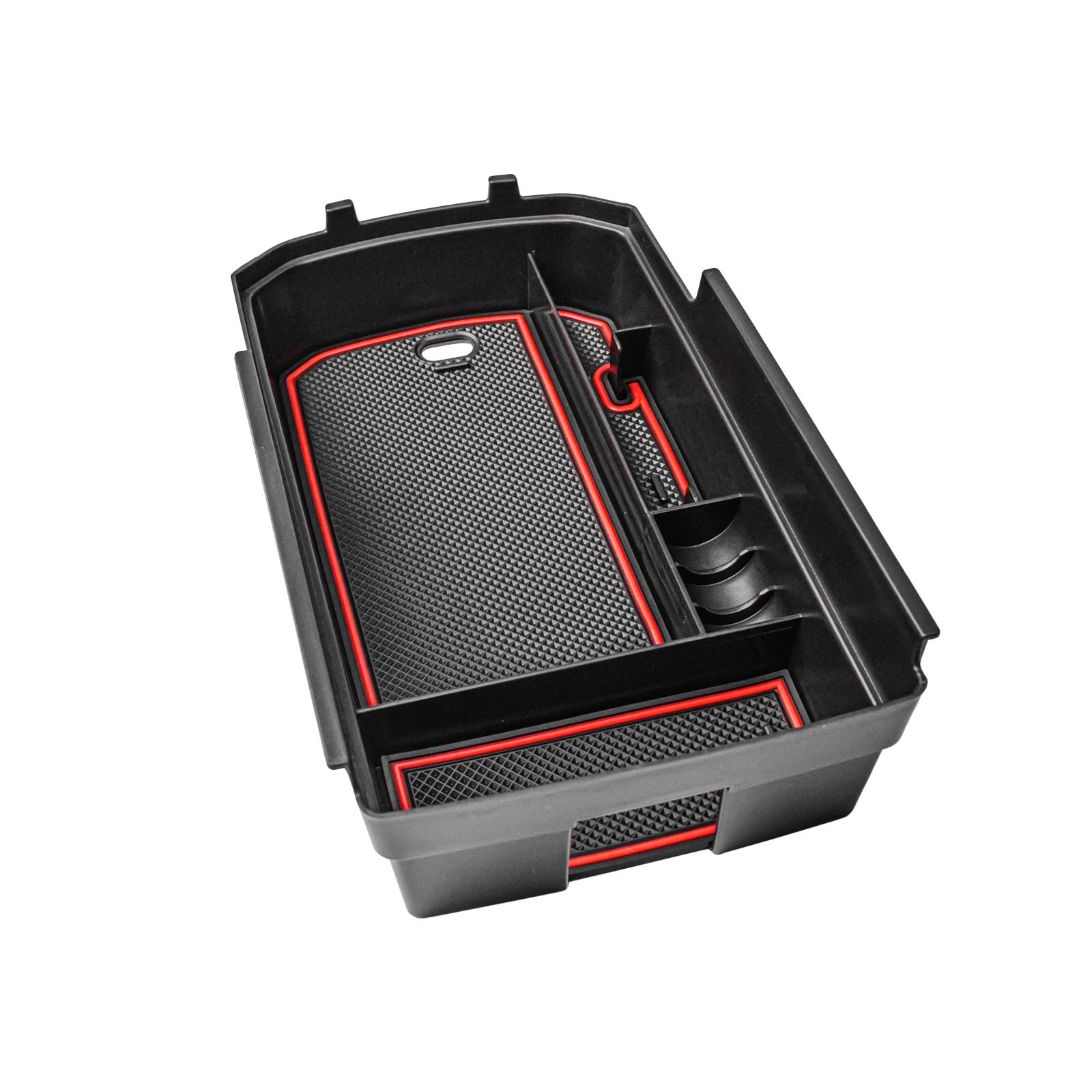 

For GMC 2018-2025 Terrain Center Console Storage Box Armrest Secondary Car Organizer Storage Coin Holder Tray ABS Accessories красный