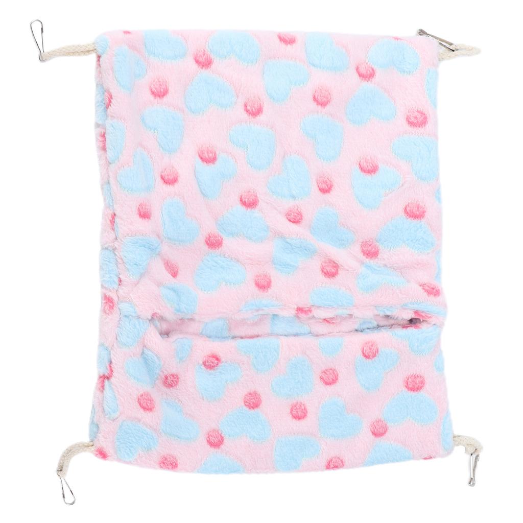 Small Pet Hammock Warm Envelope Style Hanging Bed Cage with Hooks for Hamsters Rabbits