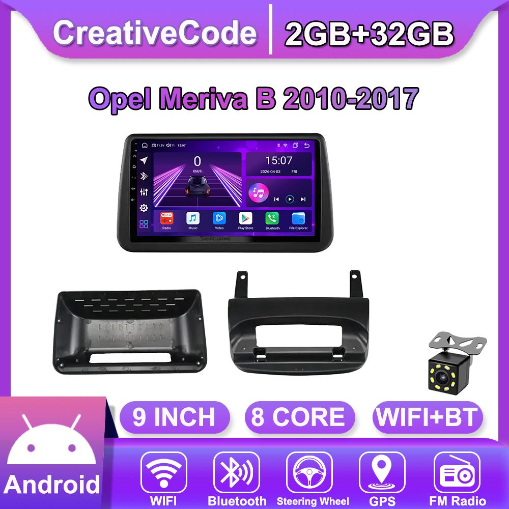 

Android Car-Play Car Radio For Opel Meriva B 2010-2017 Multimedia Player Head Unit Stereo GPS Navigation BT WIFI,8 CORE ,2+32GB чорний