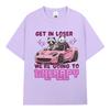 Get in Loser We Going Therapy Tshirt Funny Animal Raccoon Possum Meme Short Sleeve Tshirts Unisex Women Cotton Loose T Shirts
