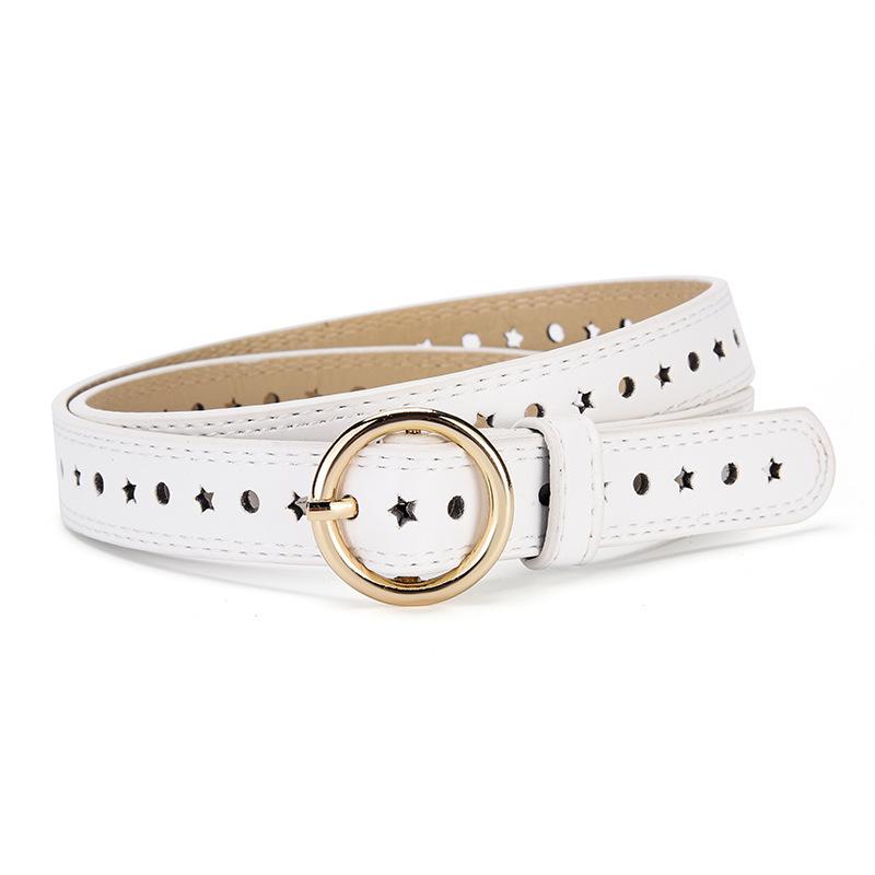 Unisex Kids' Round Buckle Star Hole Denim Belt