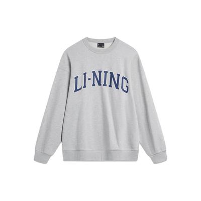 Li Ning Sports Lifestyle Series American Style Loose Long Sleeve Round Neck Casual Pullover Letter Print Sweatshirt Unisex Sweatshirt AWDU785-3