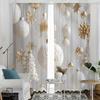 2 Panel Christmas Curtains White and Gold Christmas Balls Christmas Tree Window Decoration Curtains Stock Shipping Fast
