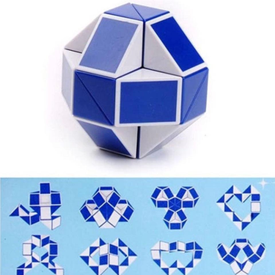 2Pcs/Set Creative Magic Snake Shape Toy Game 3D Cube Puzzle Twist Puzzle ToyS Gift Random Color