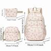 Daypack Three-piece School Bag Set Casual Large Capacity Nylon Bow Backpack Crossbody Bag Polyester Students School Bag