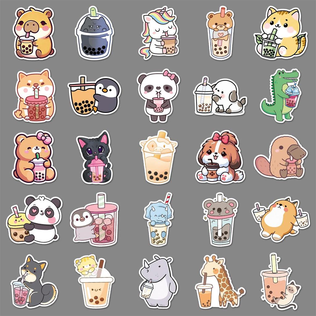 Cute Cartoon Pet Stickers - 50 Waterproof Sheets for Laptop & Notebook Decoration