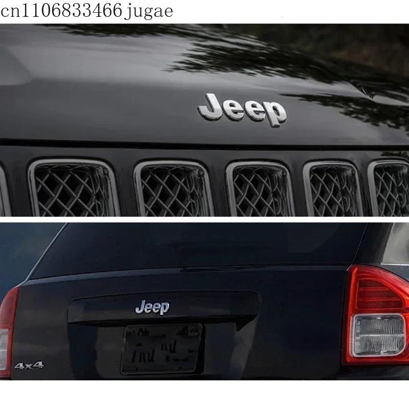 For JEEP Wrangler Tj Jk Jl Grand Cherokee Commander Renegade Liberty Compass Patriot Car Front Trunk Side Emblem Metal Sticker