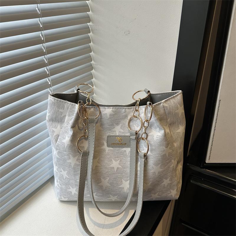 Korean ins Lazy Wind Star Bag Large Capacity Shoulder Tote Bag Female Student Versatile Casual Handbag