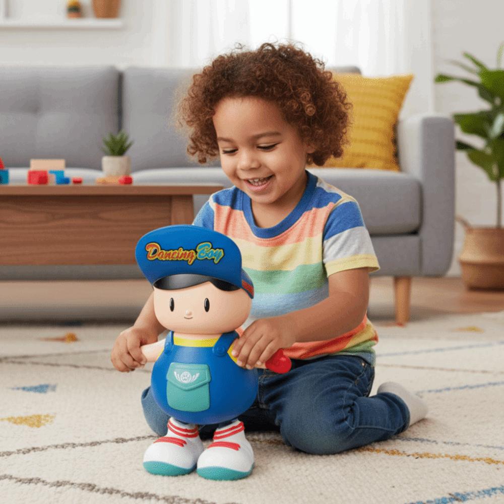 Plastic Dancing Boy Figurine with Lights Kids Electric Boy Toy Dancing Swing Boy  Kids Toddlers