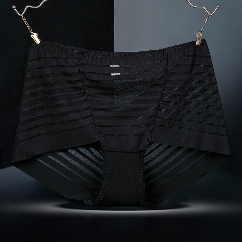 9013 Women's Lace Mid-High Waist Seamless Tummy Control Cotton Shorts, Large Size.