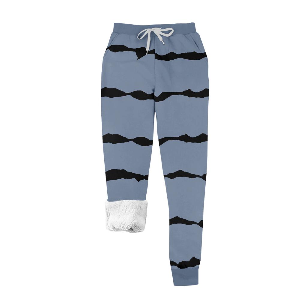 Women's Casual Fashion Home Christmas Print Plush Sweatpants