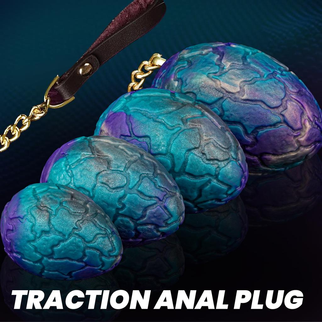New Chain Anal Plug Liquid Silicone Sex Toy Traction Dragon Egg Anal Plug For Male And Female Masturbation Anal Dilator