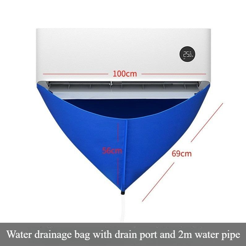 Split Air Conditioner Cleaning Kit Wall-Mounted AC Wash Bag with Drain Pipe Waterproof Dust Cover Household Tools