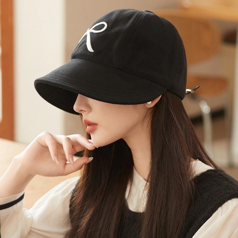 

Осенне-зимняя вышитая кепка с широкими полями, женская шляпа рыбака с большой головой, шляпа-ведро чёрный