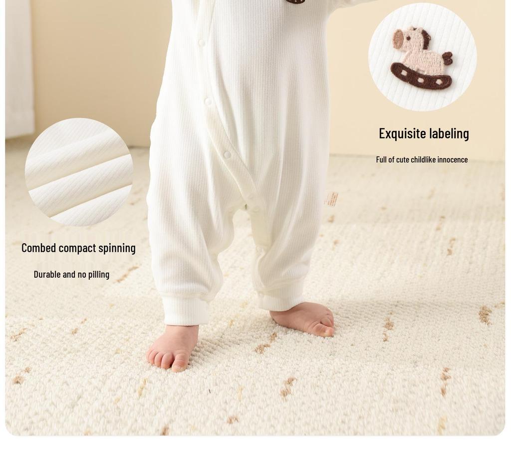 Baby Weicher Samt Langarm Strampler - Neugeborene Frühling/Herbst Warmer Schlafanzug