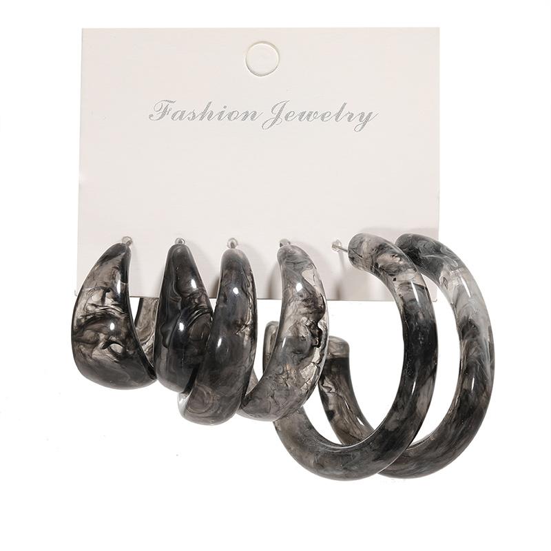 Colorful Resin Earrings Set  Pearl Hoop Candy Color Metal Mix Match 2024 New Style for Women Wedding Party Earrings